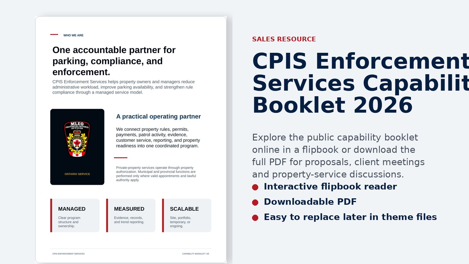 CPIS Enforcement Services capability booklet preview